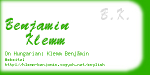 benjamin klemm business card